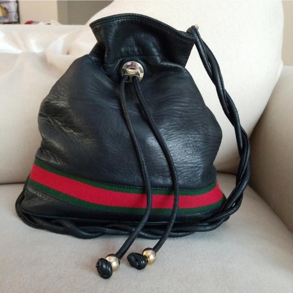 Authentic Vintage Gucci Drawstring Bucket - Picture 3 of 11